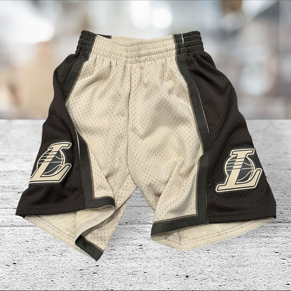 Mitchell And‎ Ness Los Angeles Lakers Swingman Shorts Logo Olive Xtra Small